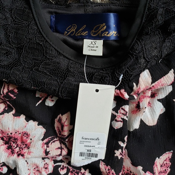 Francesca's Blue Rain Beautiful Floral Dress - Picture 2 of 3